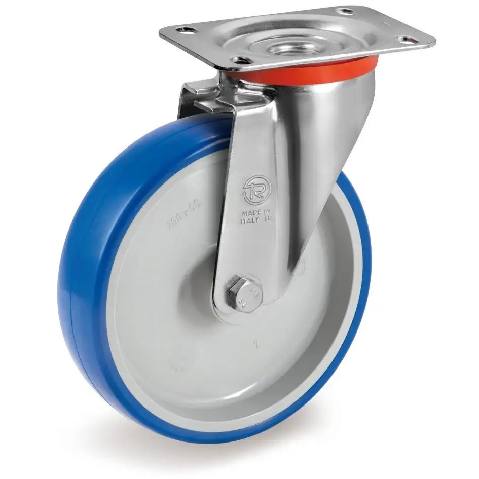 Колесо (80 мм, 75 кг) промышленное поворотное Tellure Rota полиуретан, полиамид