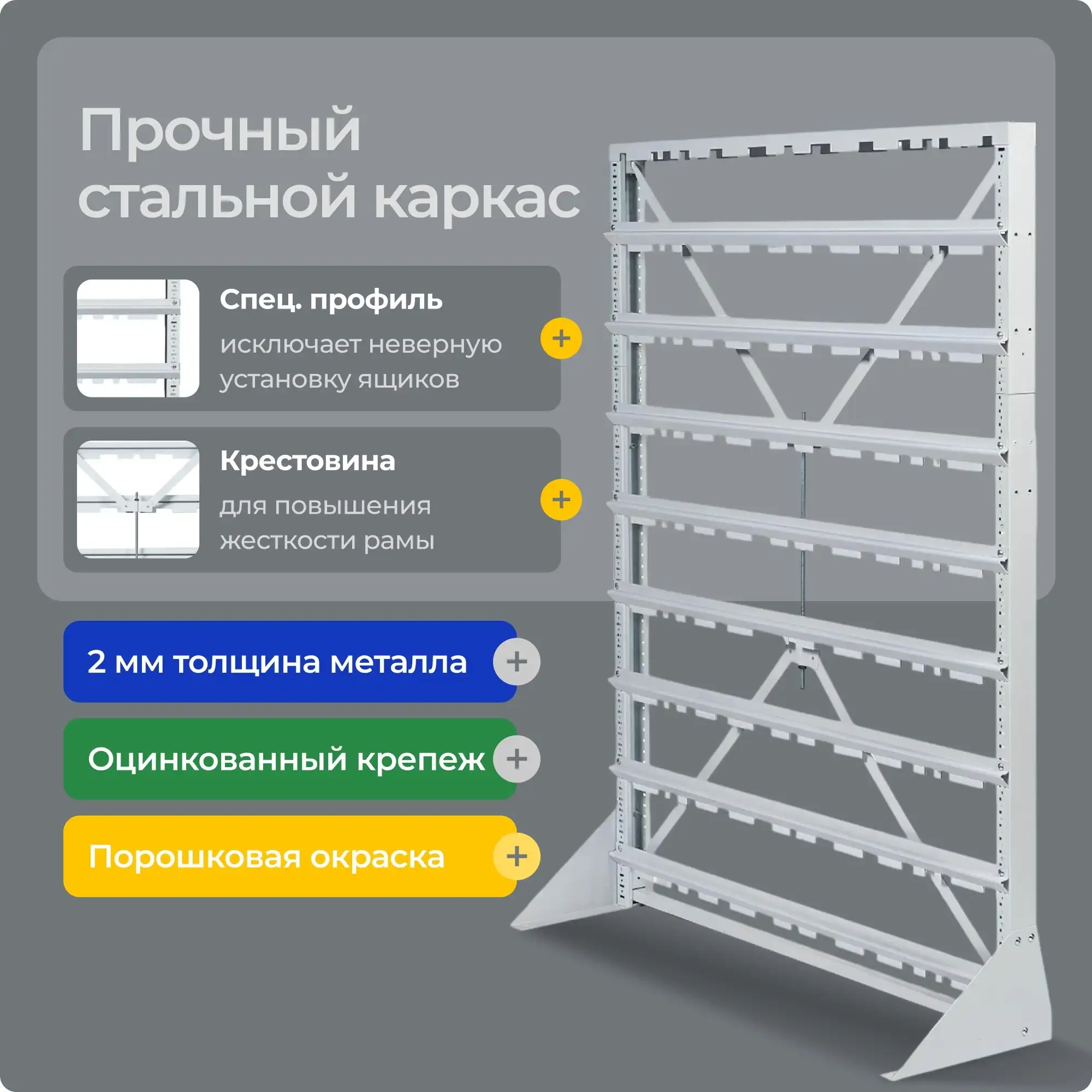 Стойка 1150х1515 с ящиками Стелла-техник