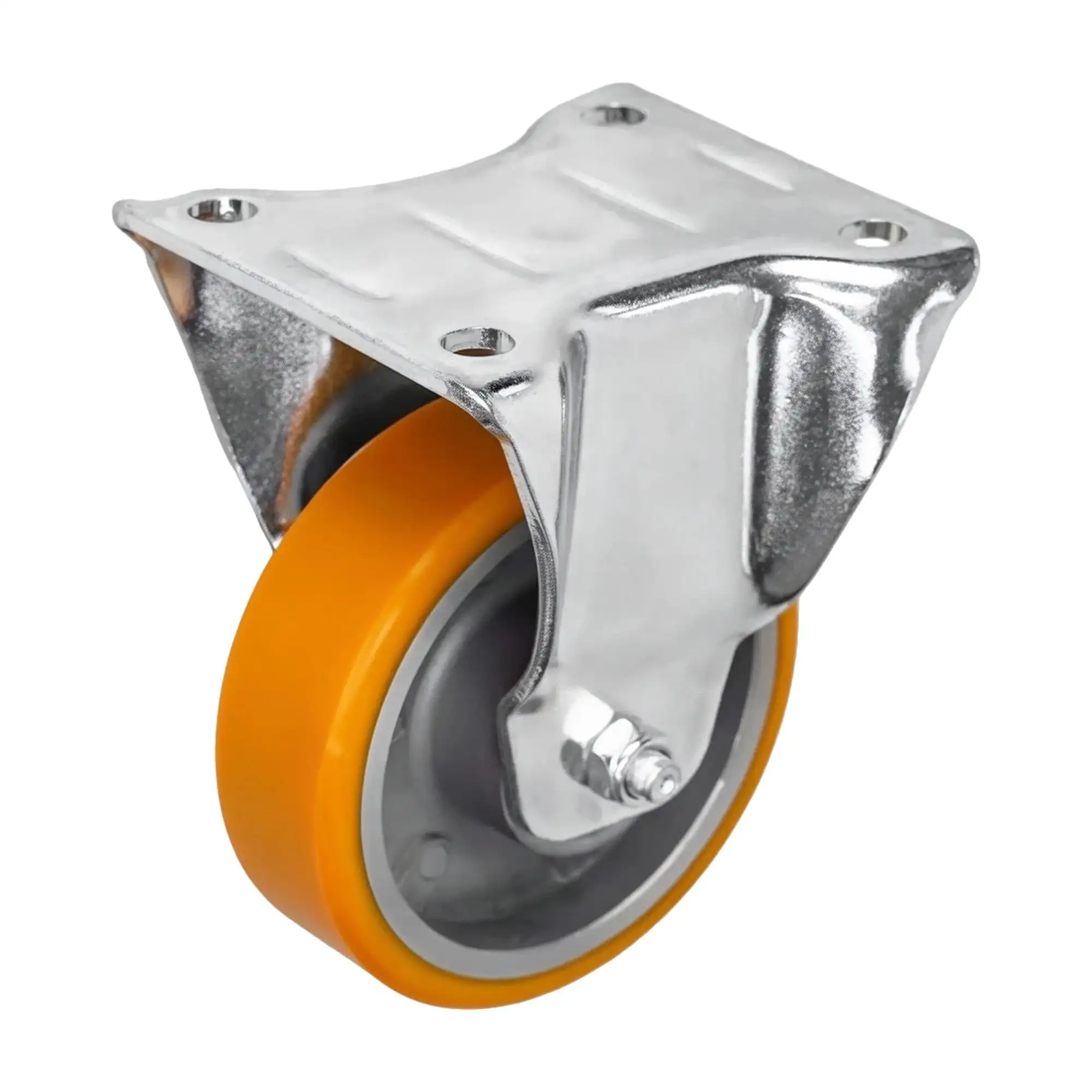 Колесо (100 мм, 250 кг) большегрузное неповоротное полиуретановое Стелла-техник