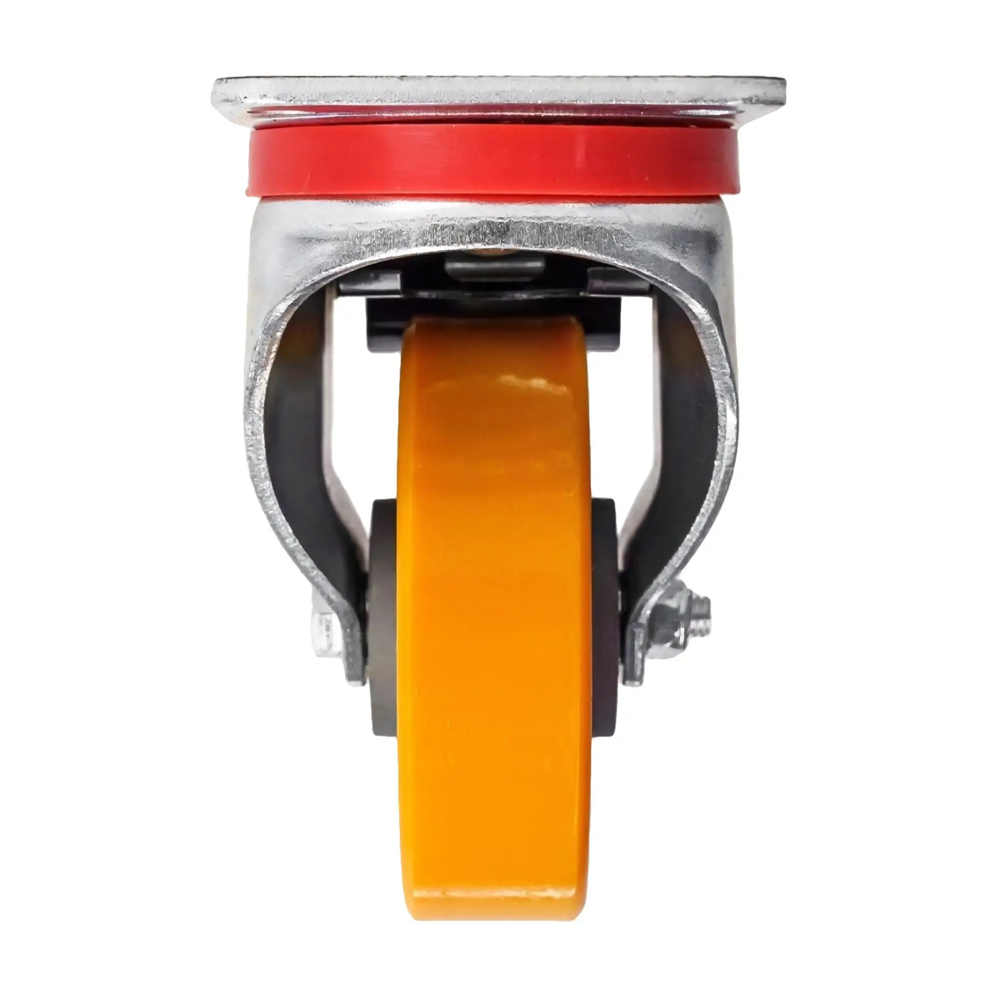 Колесо (100 мм, 250 кг) большегрузное поворотное с тормозом полиуретановое Стелла-техник