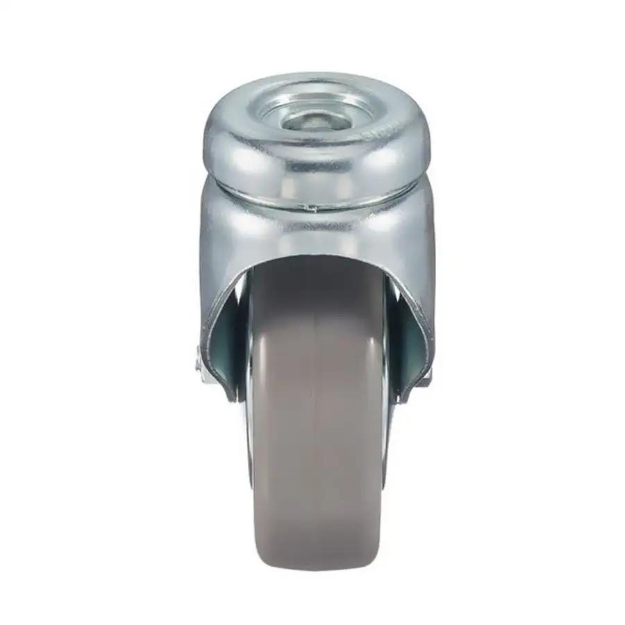 Колесо промышленное поворотное (100 мм; 55 кг) Tellure Rota, серая немаркая резина / полипропилен