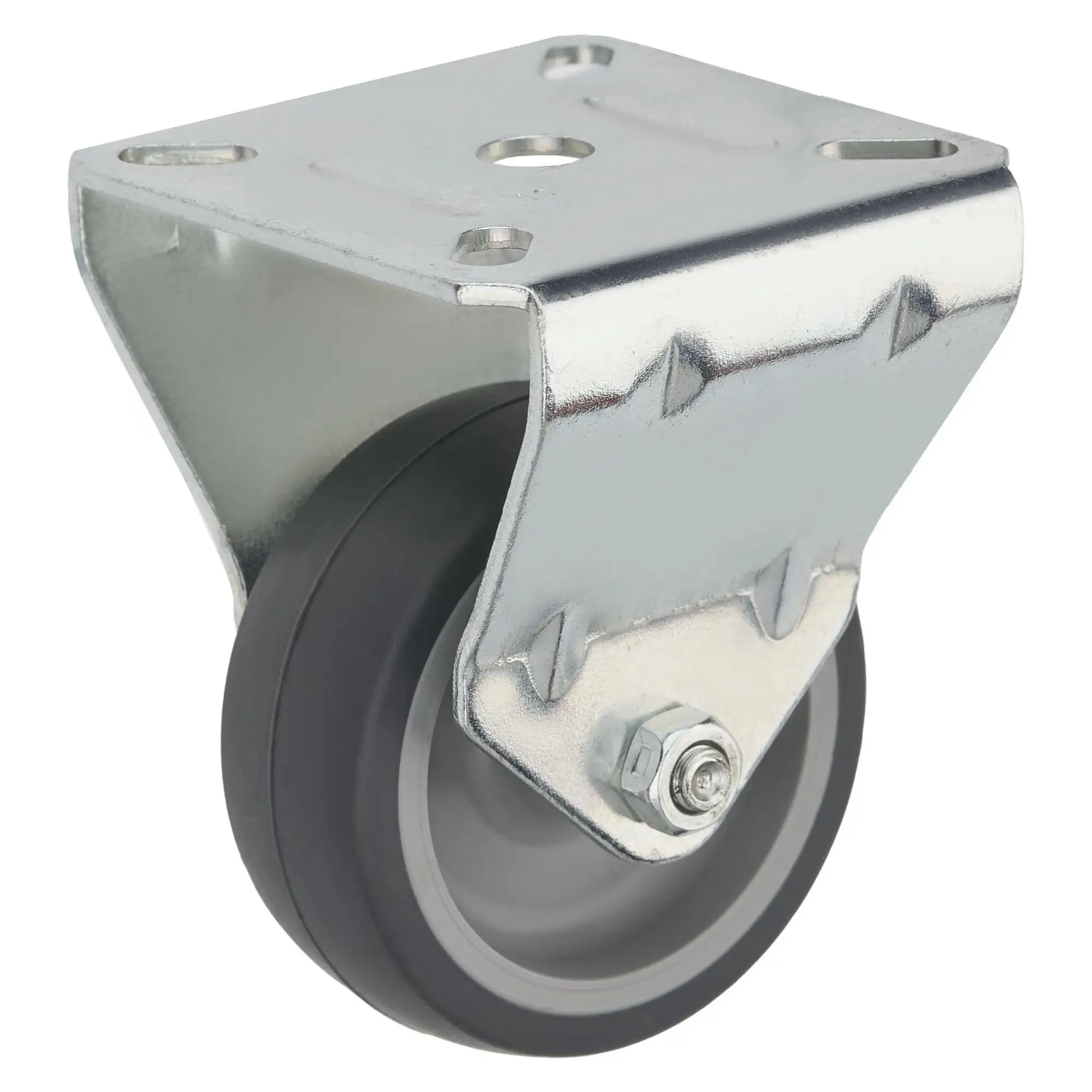 Колесо аппаратное (80 мм; 70 кг) неповоротное Tellure Rota, серая резина, сталь