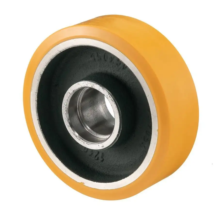 Колесо большегрузное (125 мм; 550 кг) под ось Tellure Rota, полиуретан, чугун, без подшипника