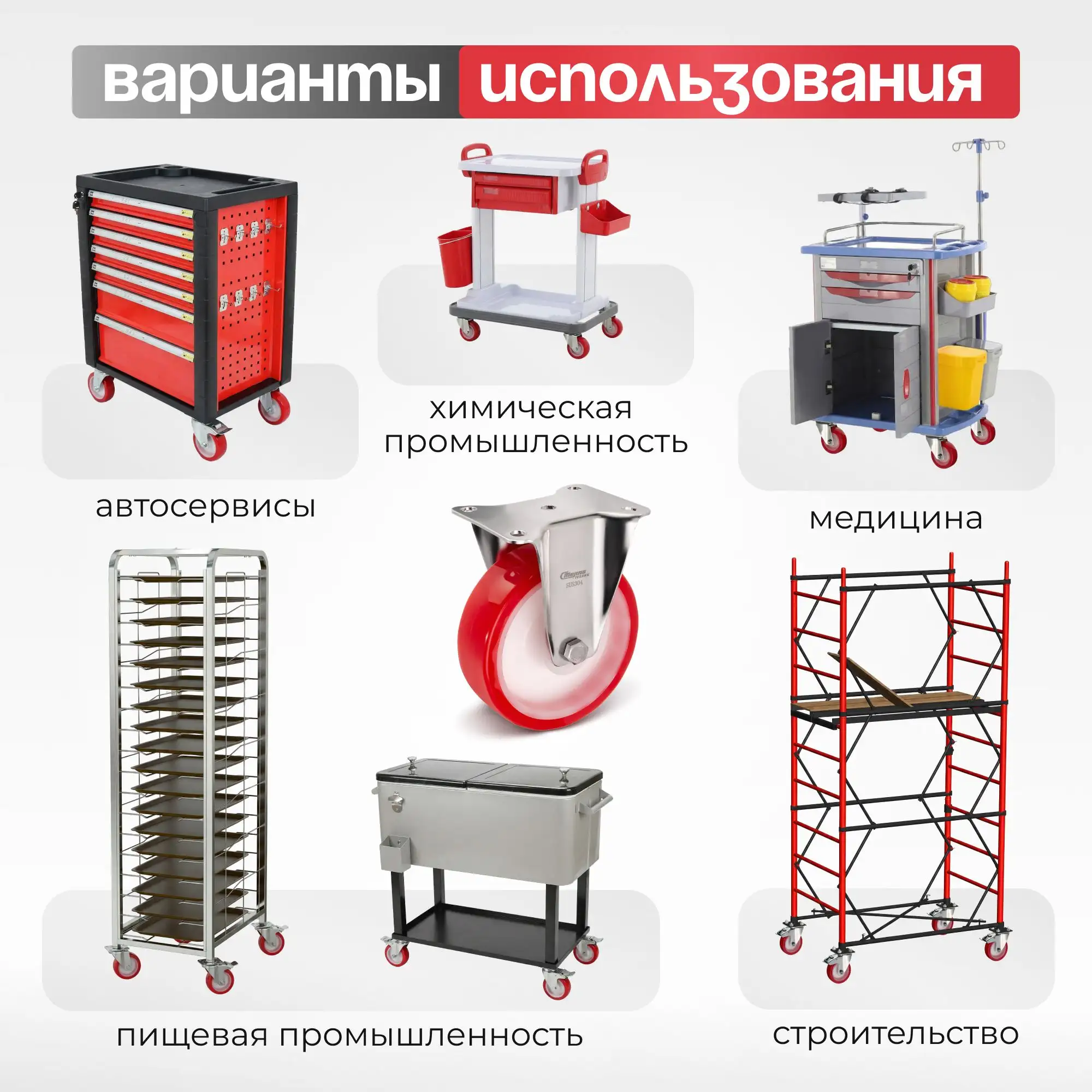 Колесо 160 мм, 350 кг неповоротное на НЕРЖАВЕЙКЕ Стелла-техник