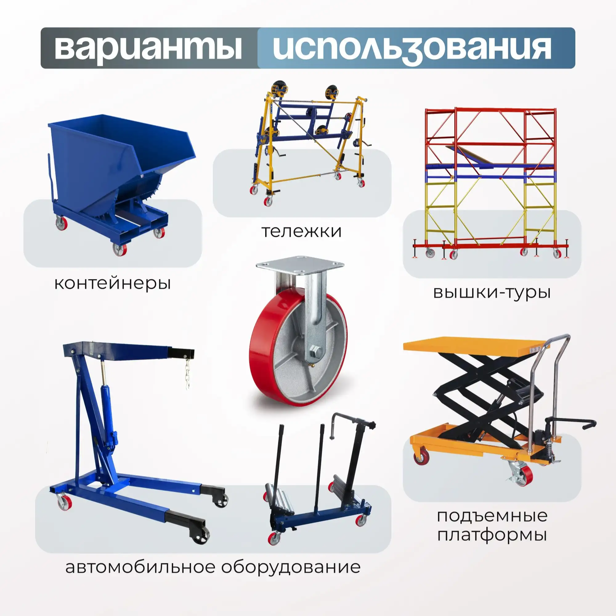 Колесо промышленное (200 мм, 350 кг) неповоротное Стелла-техник, полиуретан / чугун