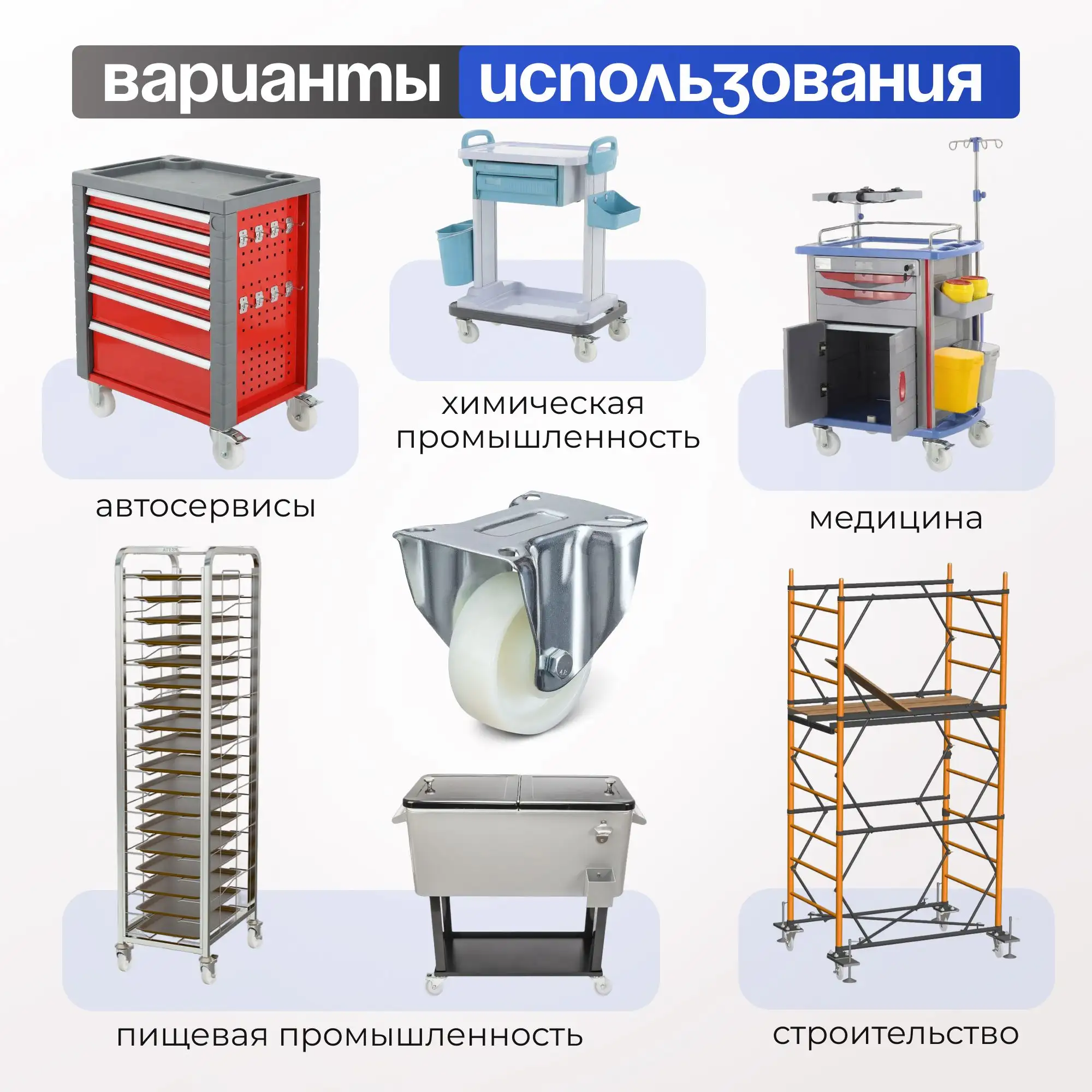 Колесо полиамидное (80 мм, 150 кг) неповоротное Стелла-техник
