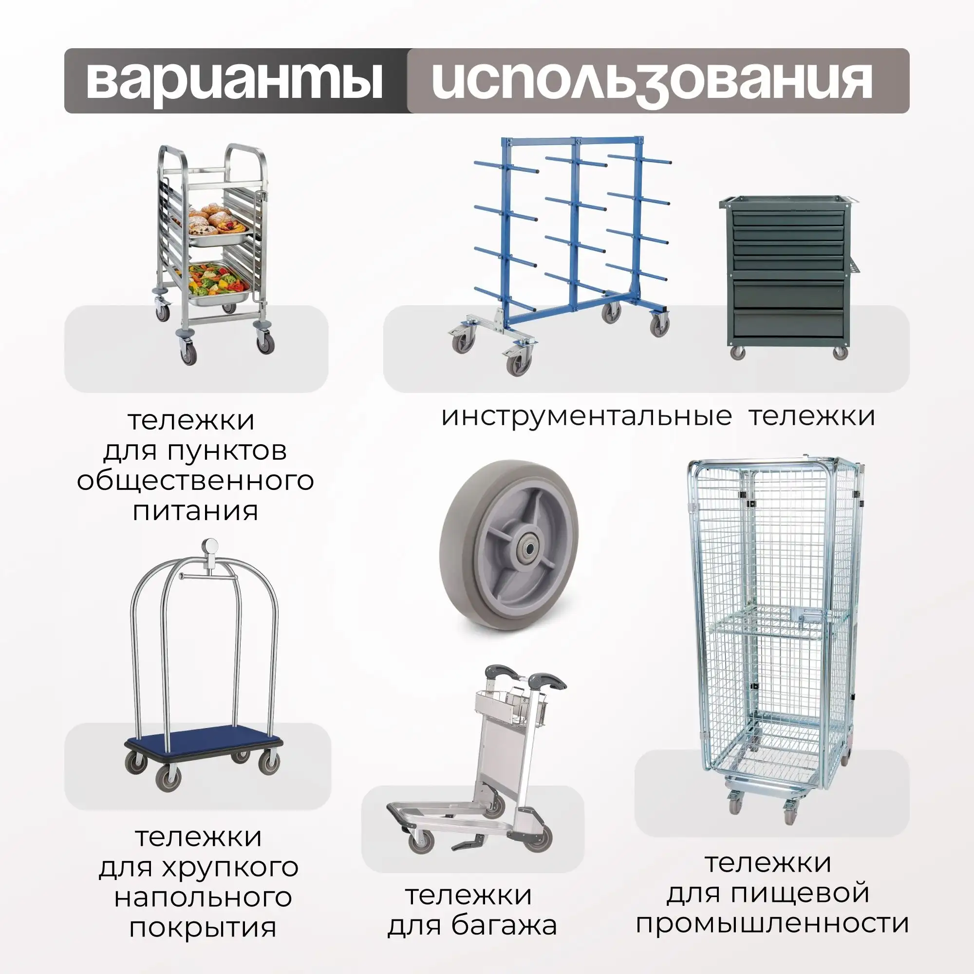 Колесо промышленное (200 мм, 300 кг) под ось Стелла-техник